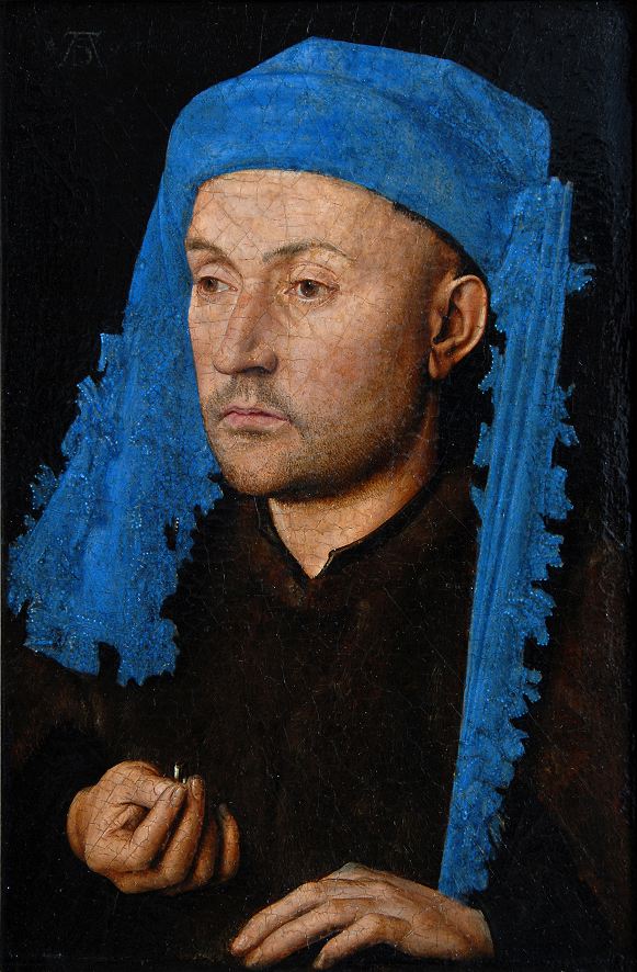 Jan van Eyck "Meżczyzna w niebieskim chaperonie"