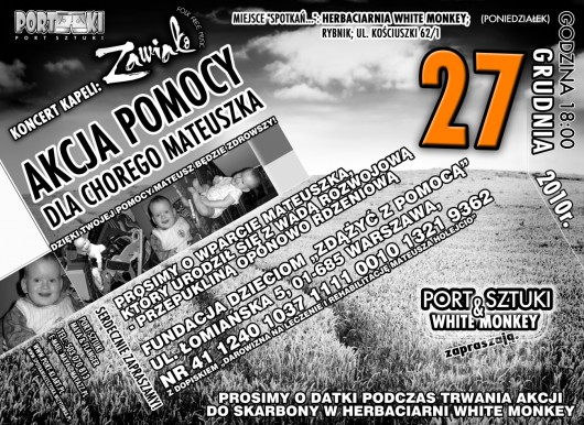 Charytatywny koncert kapeli Zawiało dla chorego Mateuszka