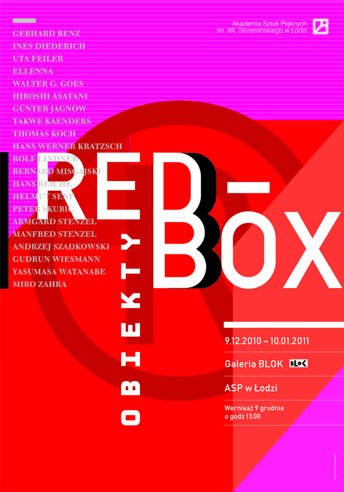 Red Box - obiekty, plakat wystawy