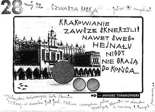 Janusz Terakowski, kartka