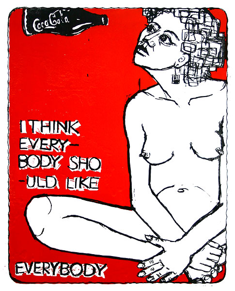 Tomasz Barczyk "Sweet Love", litografia/linoryt, wym. 75 x 55 cm, 2010