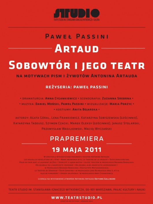 "Artaud. Sobowtór i jego teatr" reż. Paweł Passini 