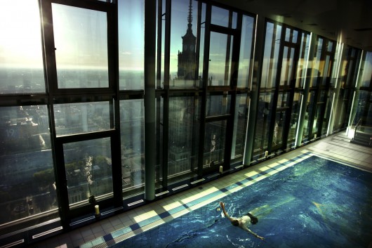 Fot. Adam Lach "Warsaw Intercontinental Hotel with highest placed swimming pool in Poland"