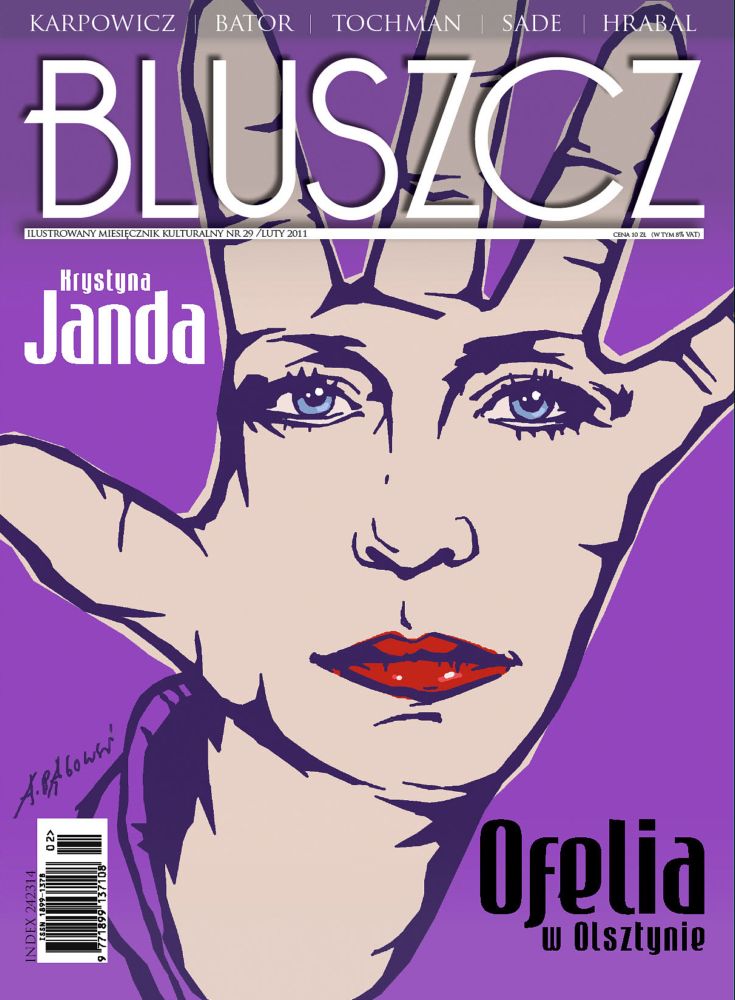 Okładka magazynu Bluszcz (02/2011) zaprojektowaną przez Andrzeja Pągowskiego