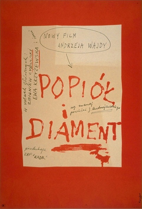"Popiół i diament" reż. Andrzej Wajda, plakat