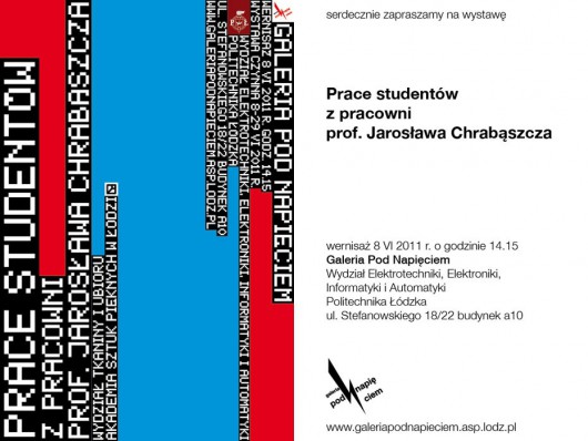 Wystawa Prac studentów z pracowni prof. Jarosława Chrabąszcza - zaproszenie, materiał udostępniony przez organizatora