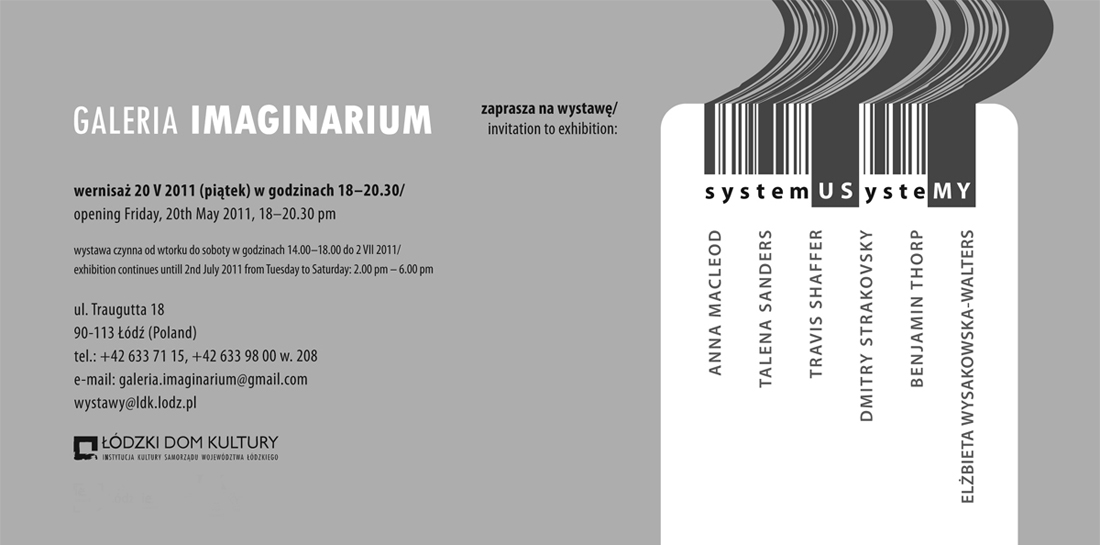 SysteMY/systemUS, zaproszenie na wystawę udostępnione przez organizatora