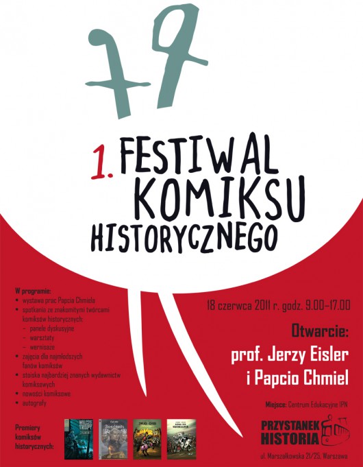 "I Festiwal Komiksu Historycznego"-plakat, materiał udostępniony przez organizatora