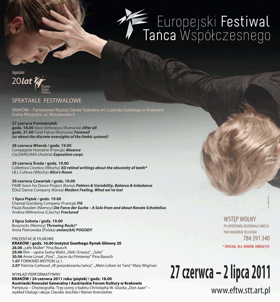 Europejski Festiwal Tańca Współczesnego - plakat (z materiałów organizatora)