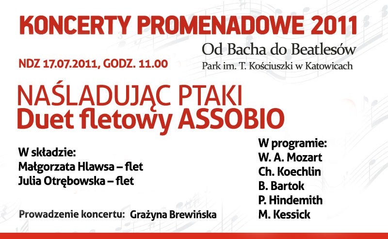 Plakat reklamujący Koncerty Promenadowe w Katowicach (z materiałów organizatora)