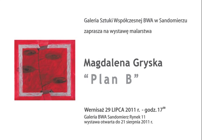 Zaproszenie na wernisaż wystawy Magdaleny Gryski (z materiałów organizatora)