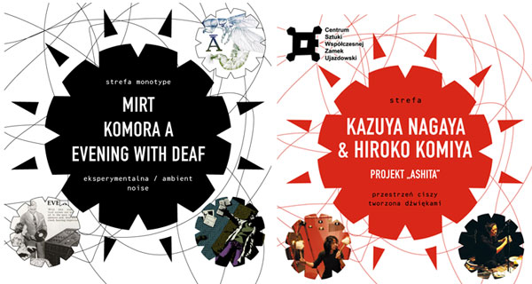 Koncerty: Mirt, Komora A i Evening With Deaf oraz Kazuya Nagaya i Hiroko Komiya - plakat, materiał udostępniony przez organizatora