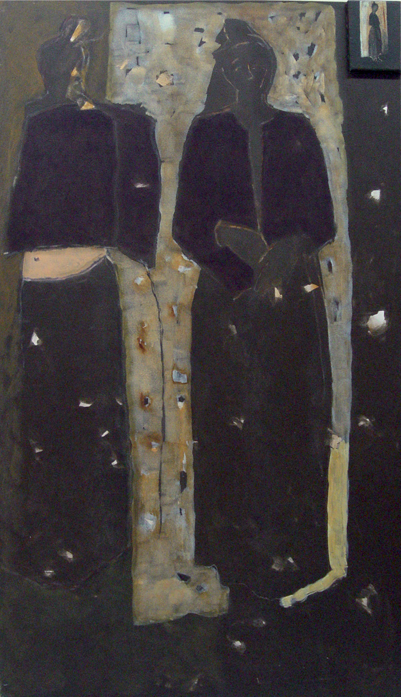 Stanisława Białogłowicz, z cyklu „Corpus Christi”: „Trzy Marie”, 2009, olej, płótno, 180x100 cm