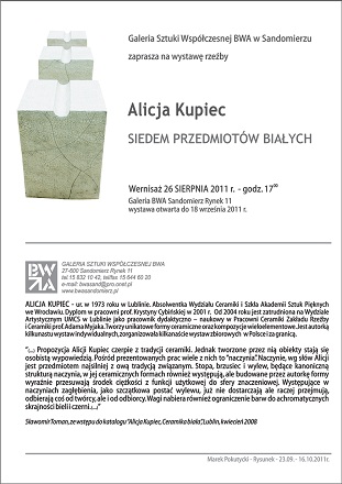 Zaproszenie na wystawę Alicji Kupiec (zdjęcie z materiałów organizatora)