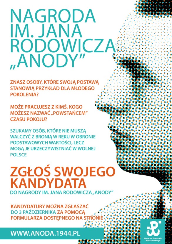 Plakat promujący nagrodę im. Jana Rodowicza Anody (plakat pochodzi z materiałów udostępnionych przez organizatora)