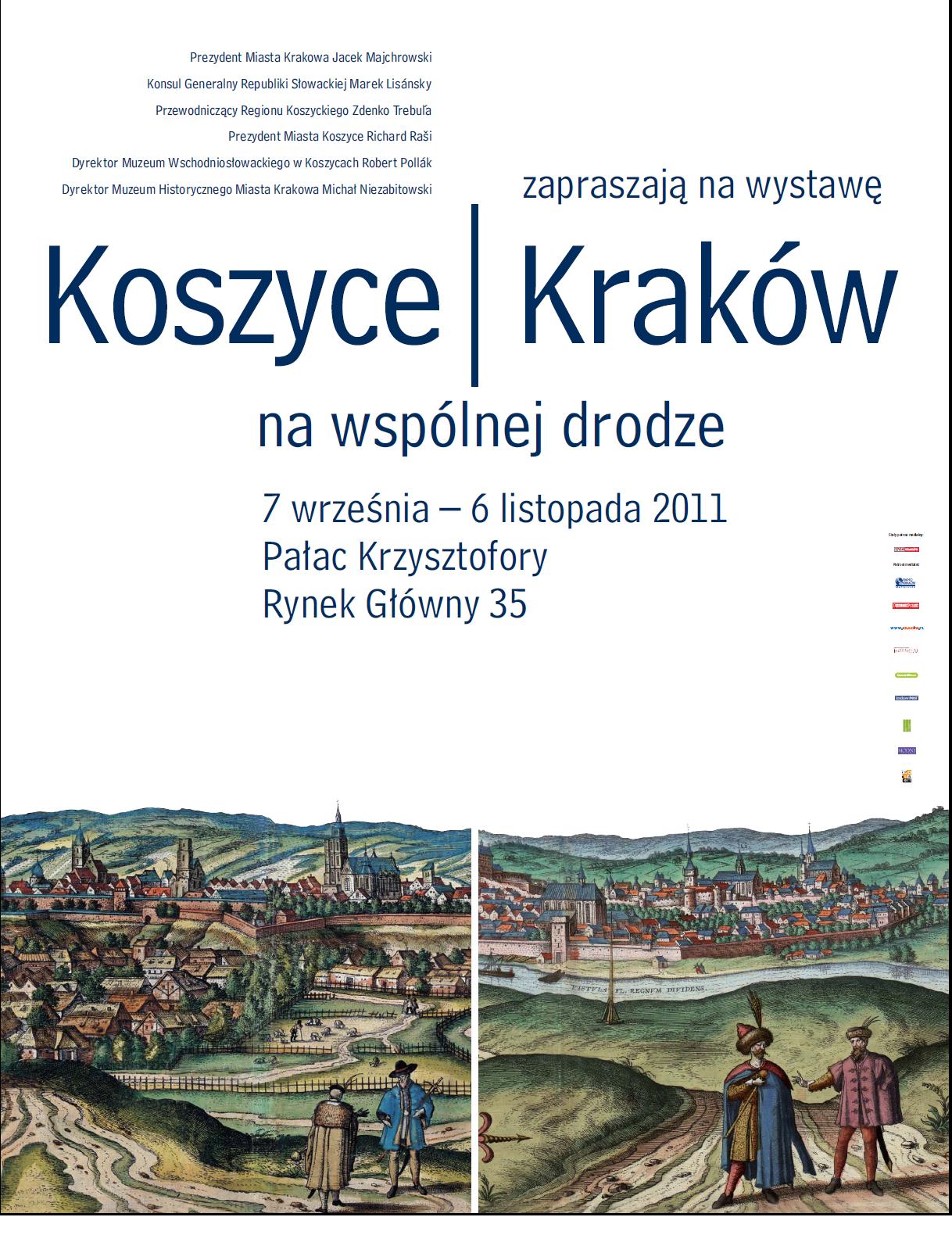 Plakat wystawy Koszyce - Kraków. Na wspólnej drodze (plakat pochodzi z materiałów udostępnionych przez organizatora)