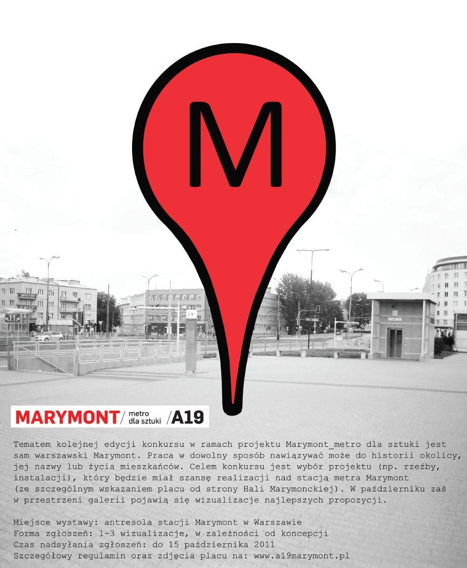 Plakat konkursu Marymont_metro dla sztuki (plakat pochodzi z materiałów udostępnionych przez organizatora)