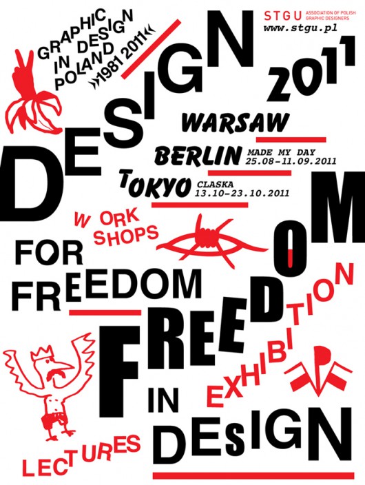 Design dla wolności - wolność w designie - plakat pochodzi z materiałów prasowych