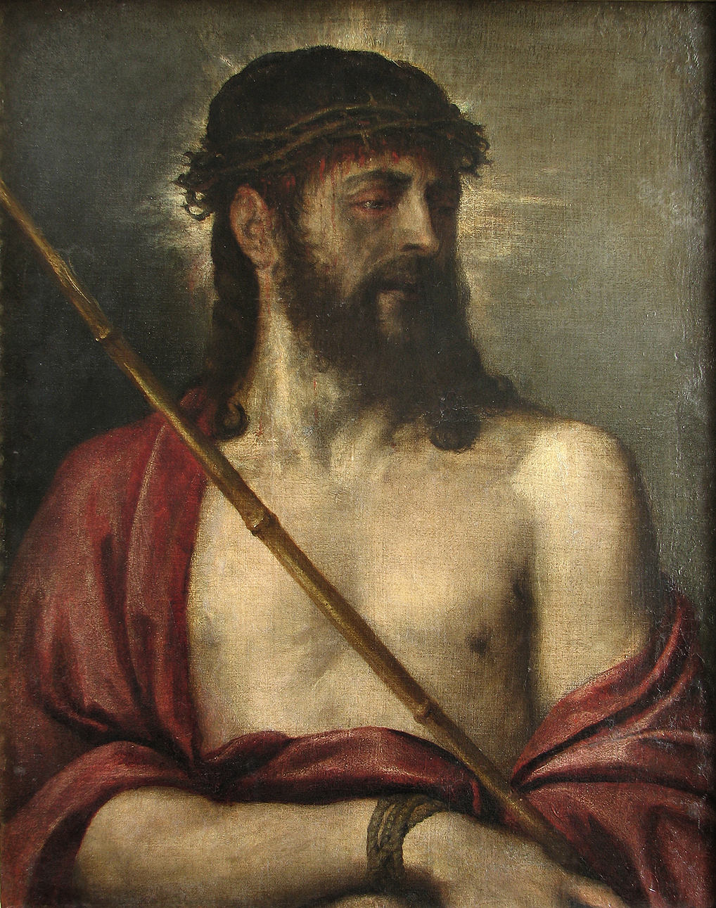 Tycjan - Ecce Homo. Olej na płótnie, 65,5 x 53 cm, MNB, nr inw. 3186