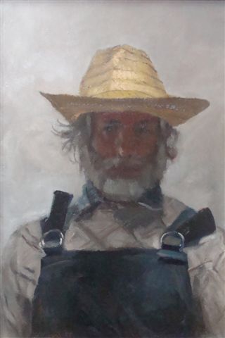 Stanisław Mazuś Autoportret w słomkowym kapeluszu (zdjęcie pochodzi z materiałów prasowych)
