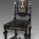Włochy (?), Niemcy Południowe (?); Krzesło (z kompletu) inkrustowane kością; ok. 1860-1880 r.