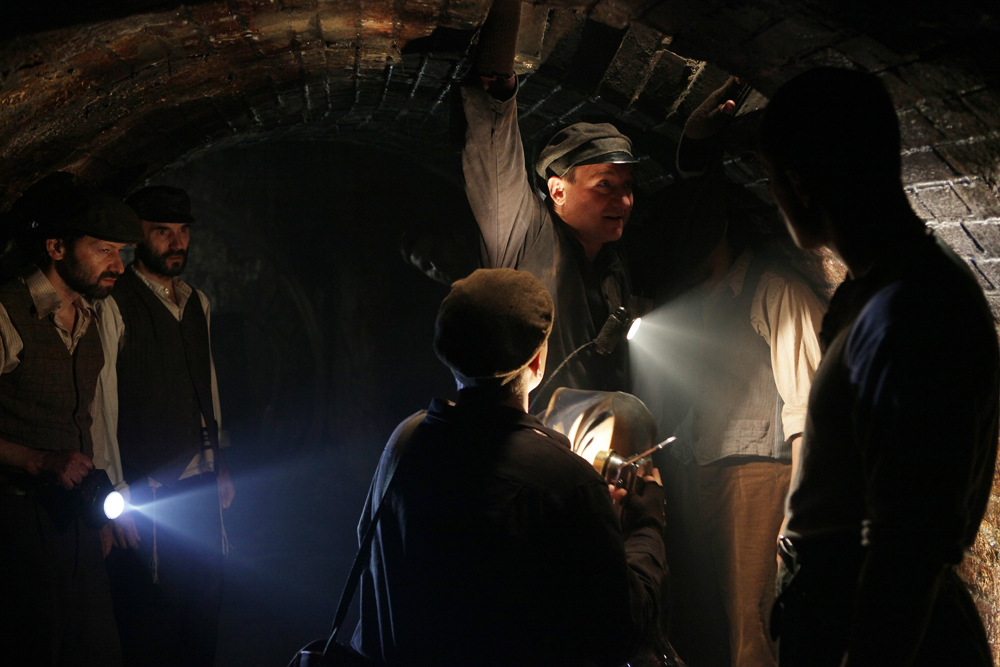 Na planie filmu "W ciemności" w reżyserii Agnieszki Holland, Lipsk luty 2010, fot. Robert Palka / Fotos-Art / FORUM