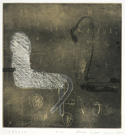 Anna Sobol – Wejman Siedzące, 2011, akwatinta, 33,5x32 cm(źródło: materiały Galerii Grafiki i Plakatu)