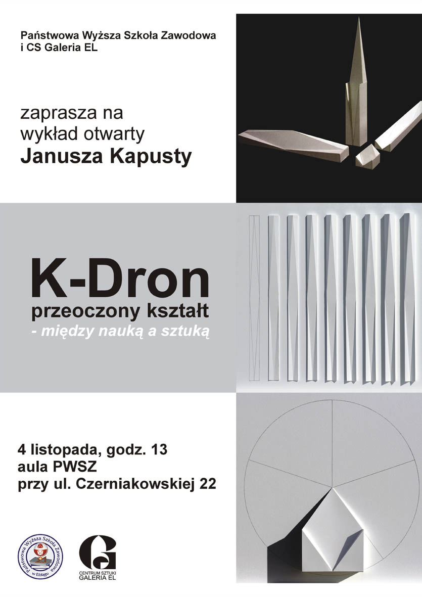 Plakat promujący spotkanie z Januszem Kapustą (źródło: materiały prasowe Galerii El)
