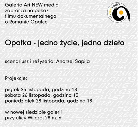 Roman Opałka - jedno życie, jedno dzieło, reż. Andrzej Sapija (źródło: materiały prasowe organizatora)