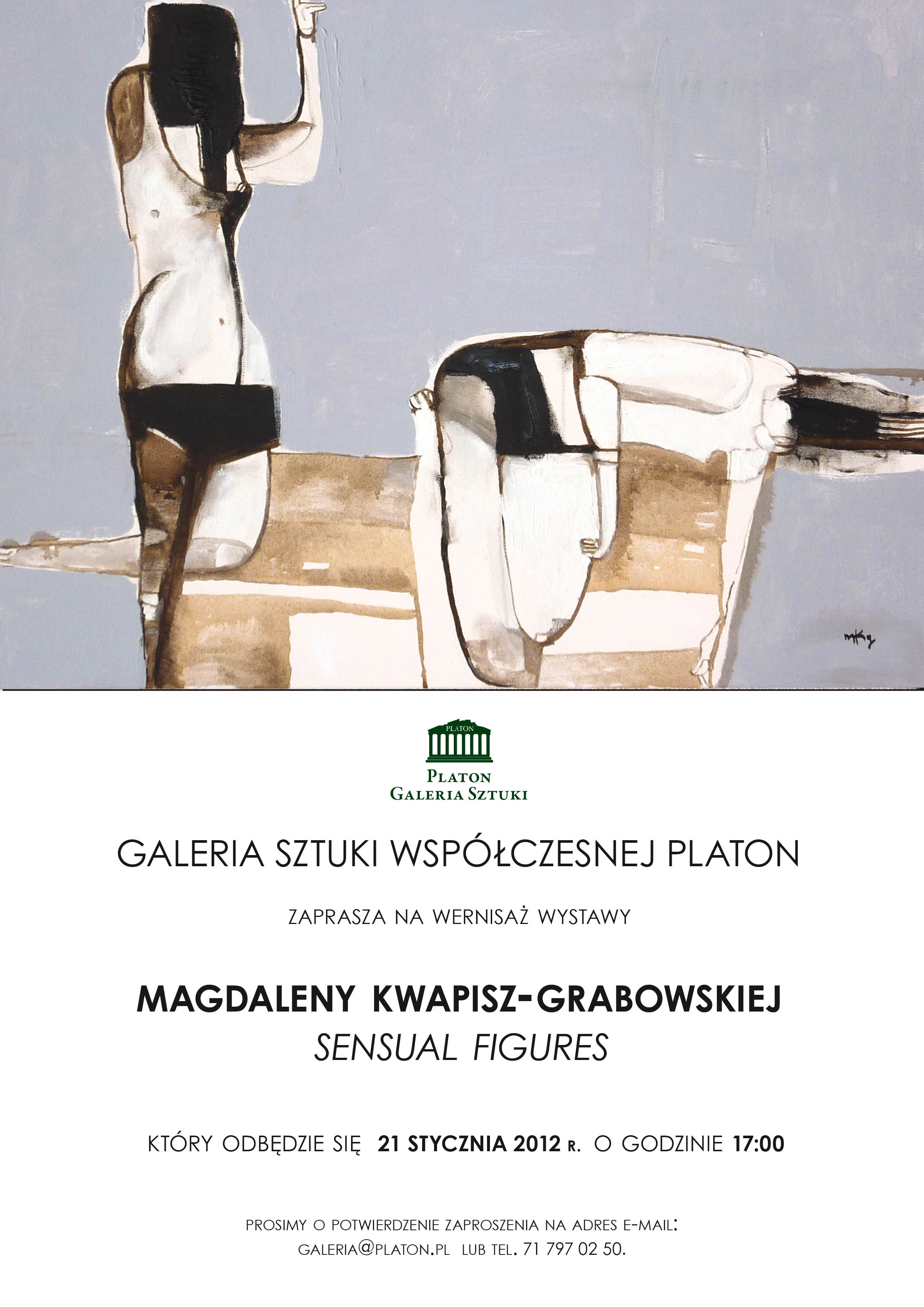 Zaproszenie na wystawę Magdaleny Kwapisz- Grabowskiej (źródło: materiały prasowe Galerii Platon)