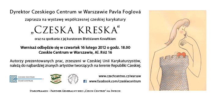 "Czeska kreska" - plakat wystawy współczesnej czeskiej karykatury (źródło: materiały prasowe organizatora)