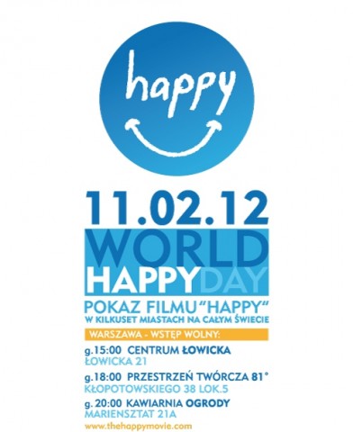 Plakat promujący projekcję filmu Happy 11 lutego 2012 r. (źródło: materiał prasowy organizatora)