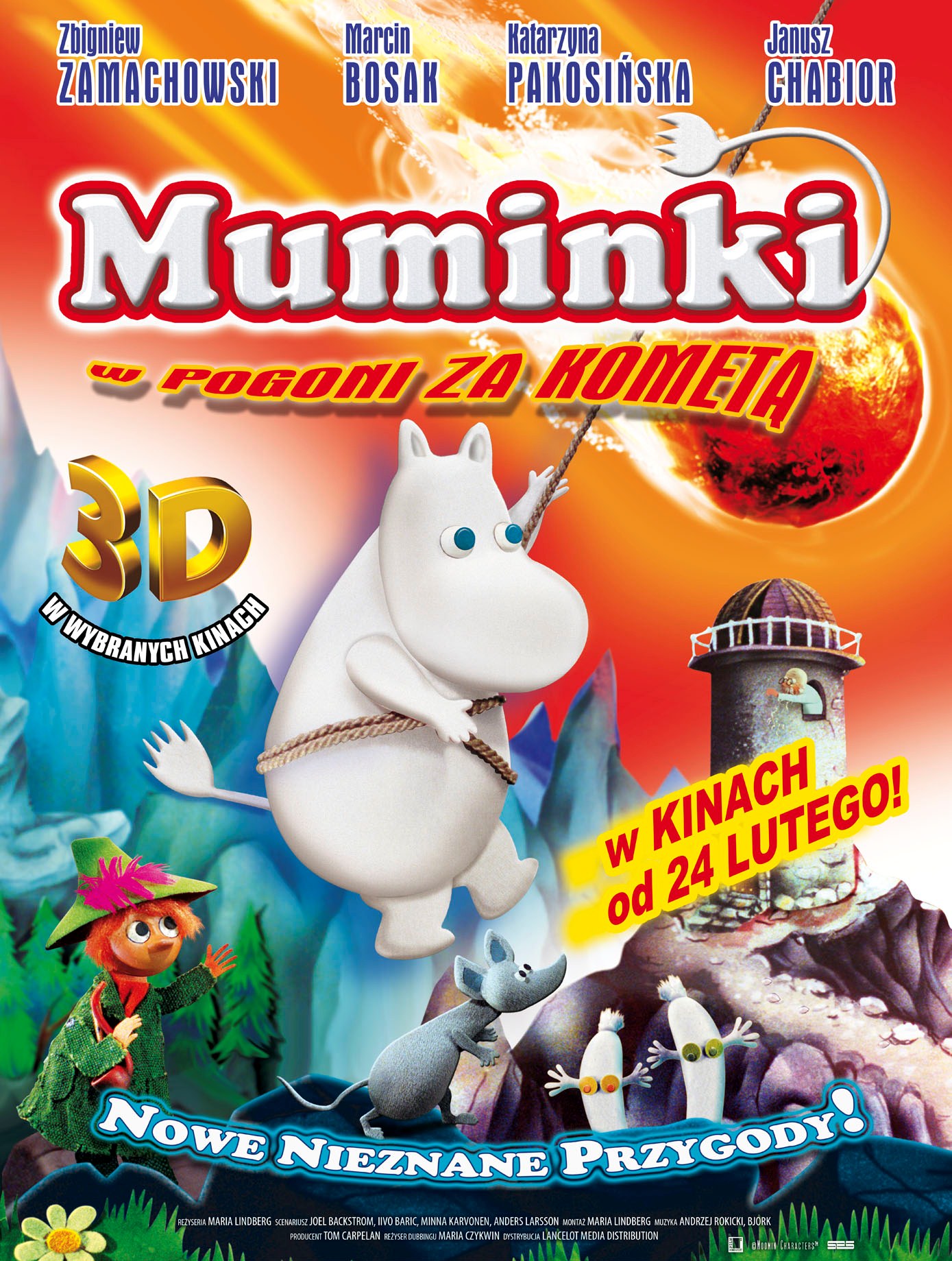 Plakat filmu Muminki w pogoni za kometą (źródło: materiał prasowy dystrybutora)