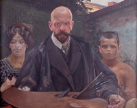 Jacek Malczewski, „Autoportret z dwiema postaciami”, 1906 (źródło: materiał prasowy)