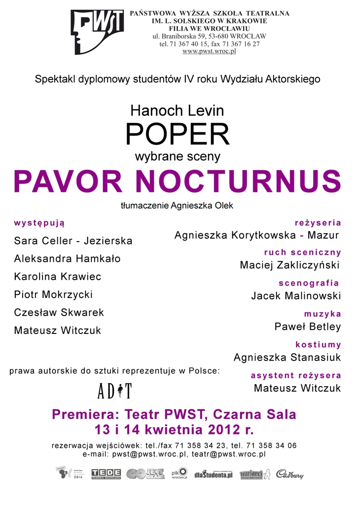 „Poper – wybrane sceny. Pavor Nocturnus”, reż. Agnieszka Korytkowska – Mazur (źródło: materiały prasowe organizatora)