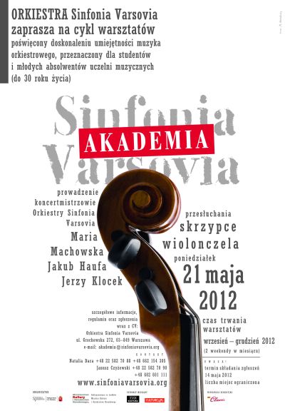 Plakat Akademii Sinfonia Varsovia (źródło: materiały prasowe)
