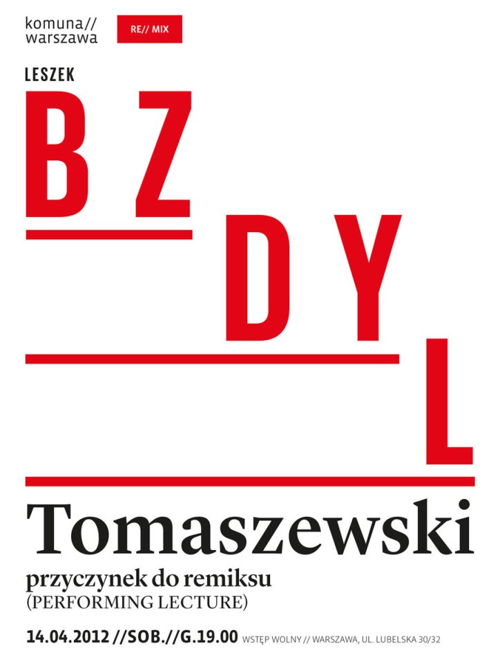 „Tomaszewski. Przyczynek do remiksu”, plakat (źródło: materiały prasowe)