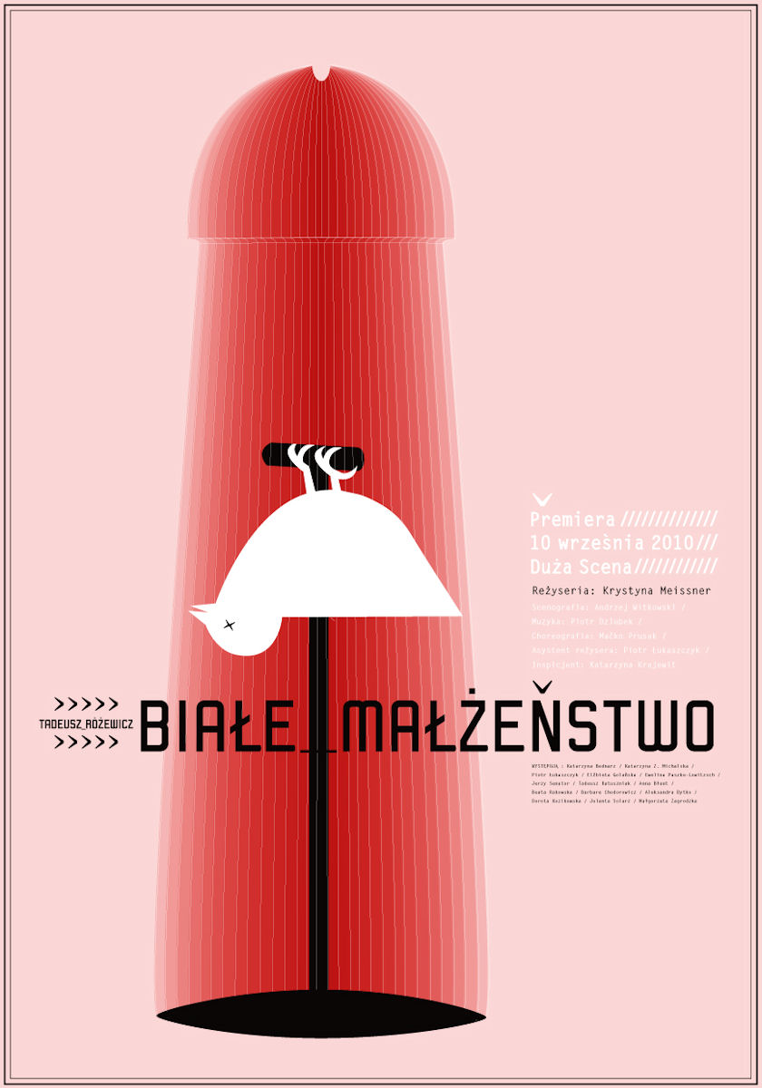 Marika Modzelewska, plakat do spektaklu „Białe Małżeństwo” (źródło: materiał prasowy)