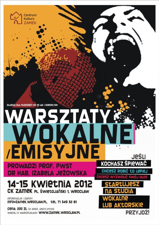 Warsztaty wokalne RozGŁOS, plakat (źródło: materiały prasowe)