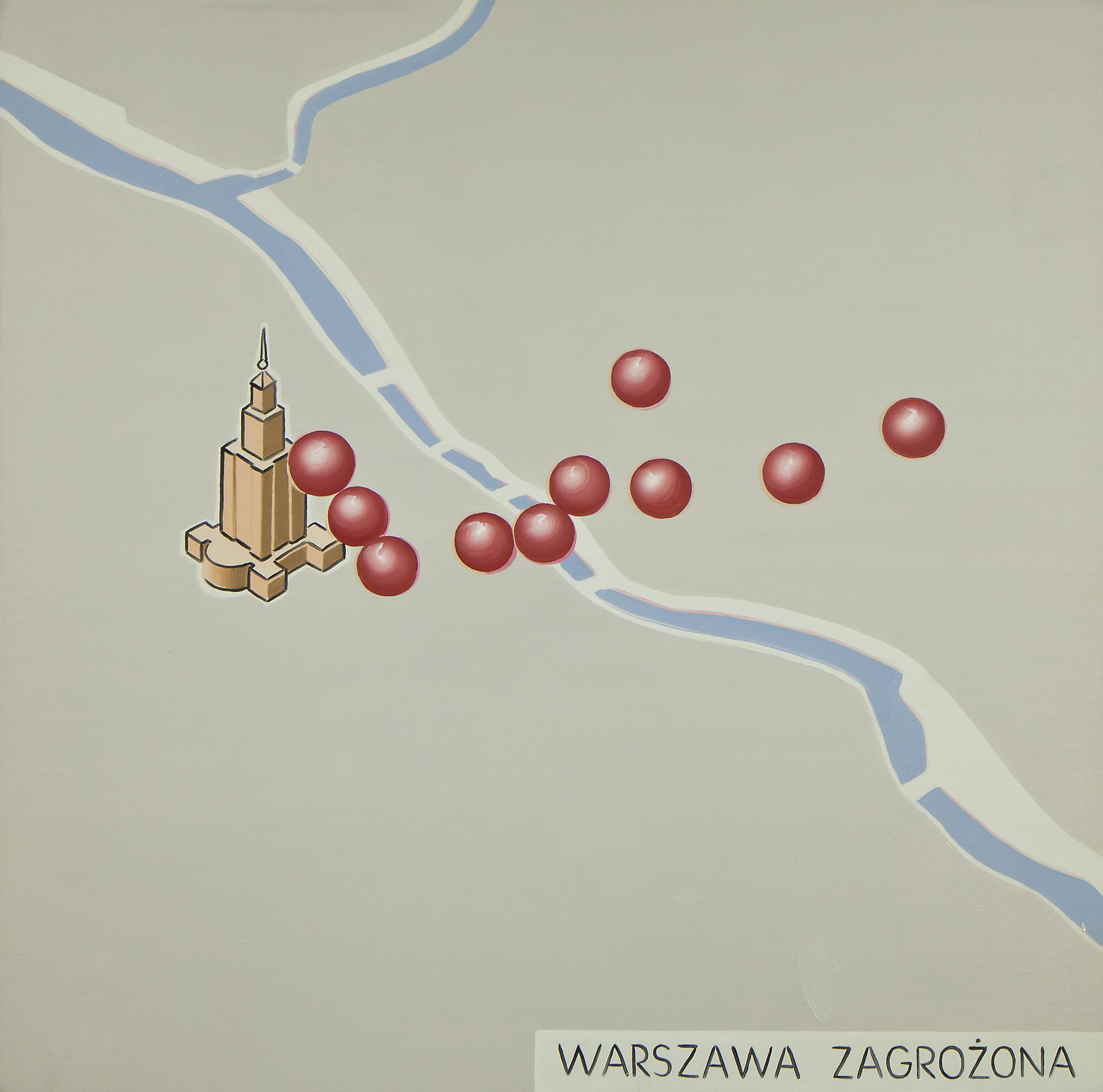 Marcin Maciejowski, „Warszawa zagrożona”, 2010, olej na płótnie (źródło: materiały prasowe)