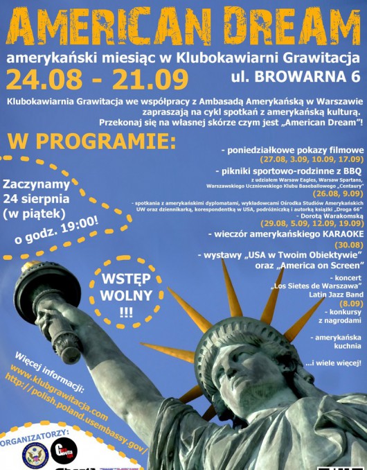 Plakat wydarzenia „Amercian Dream" (źródło: materiały prasowe organizatora)