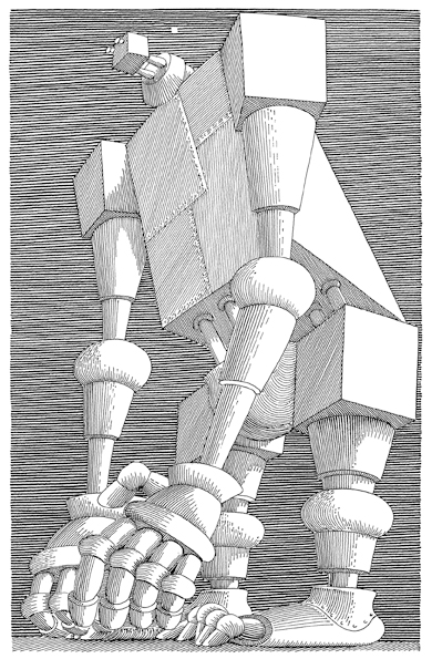 Daniel Mróz, „Kosmolud”, ilustracja do opowiadań z cyklu „Cyberiada”, 1972 (źródło: materiały prasowe)