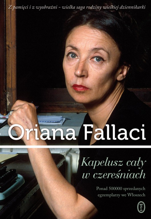 Oriana Fallaci „Kapelusz cały w czereśniach”, okładka (źródło: materiały prasowe wydawcy)