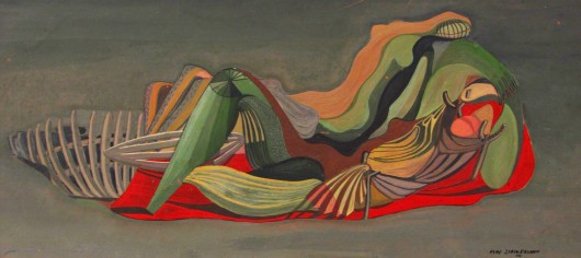 Mac Zimmermann, „Okręt marzeń”, 1947, tempera na desce. Pommersches Landesmuseum, Greifswald (źródło: materiały prasowe)