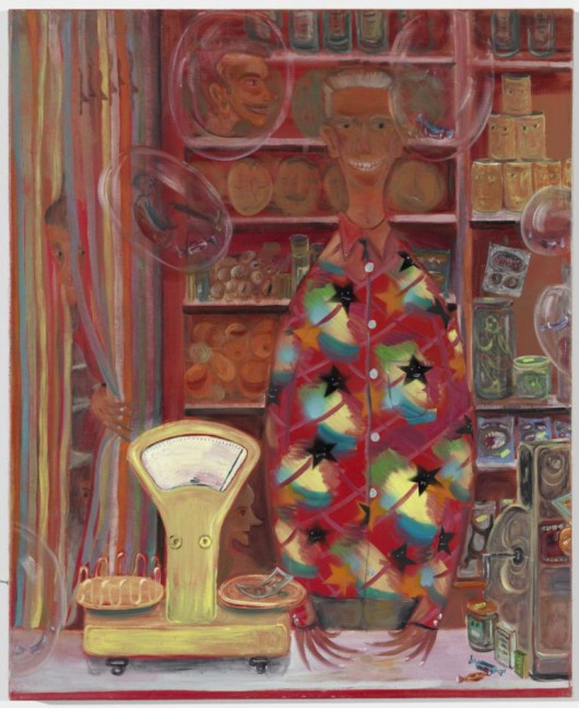 Tomasz Kowalski, „Bez tytułu (Sklep)”, 2012, olej, akryl, płótno, 120 x 95cm, (źródło: materiały prasowe organizatora)