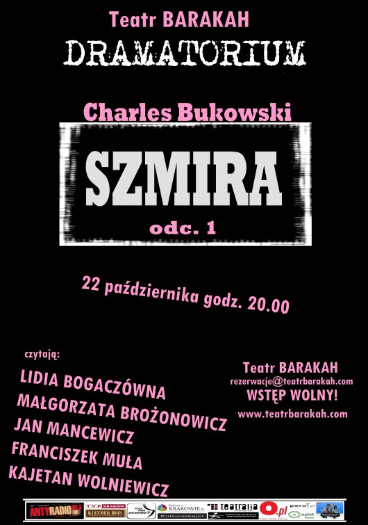 Dramatorium: Charles Bukowski, plakat (źródło: materiały prasowe organizatora)