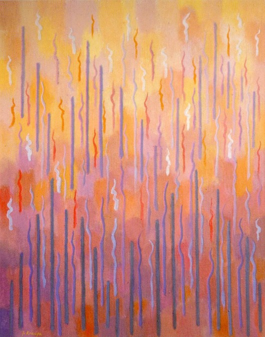 Janina Kraupe, „Pieśni Hildegardy”, 1999, olej na plotnie, 100x77 cm (źródło: materiały prasowe organizatora)