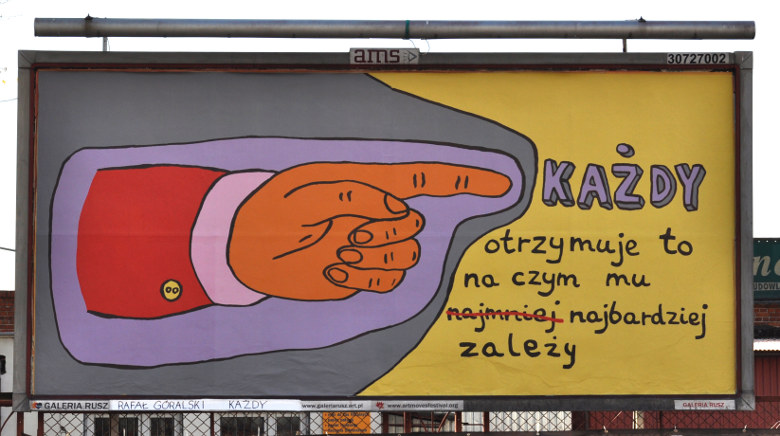 Rafał Górski, „Każdy”, bilboard Galerii Rusz w Toruniu (źródło: materiały prasowe organizatora)