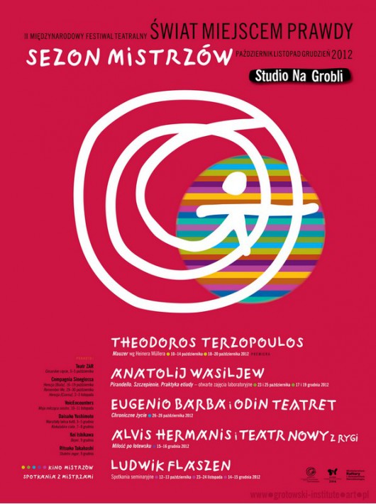 II Międzynarodowy Festiwal Teatralny „Świat miejscem prawdy” Sezon Mistrzów, plakat (źródło: materiały prasowe organizatora)