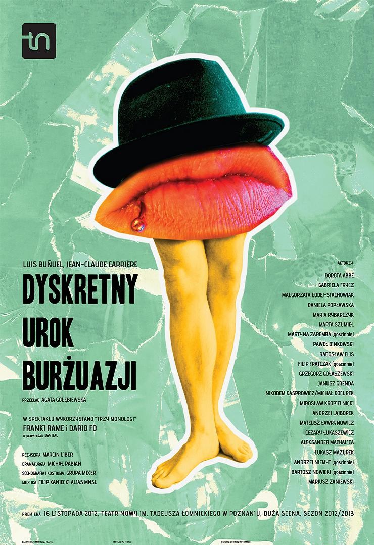 „Dyskretny urok burżuazji", reż. Marcin Liber, plakat (źródło: materiał prasowy)
